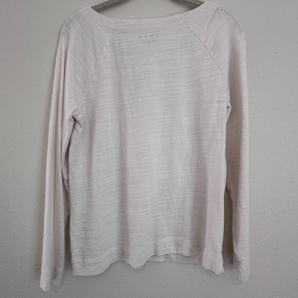 Ann Taylor LOFT Button Trim Long Sleeve Knit Top, Cream, Size Medium - Picture 3 of 8